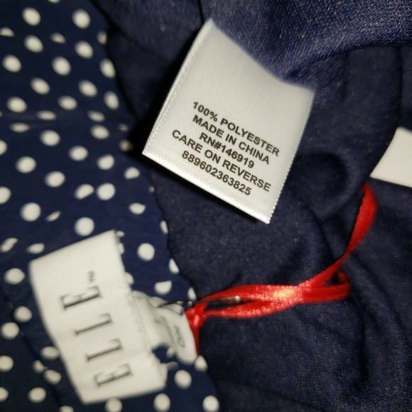 ELLE Blue Polka Dot Handkerchief Hem Retro Skirt Small NWT - Picture 7 of 8